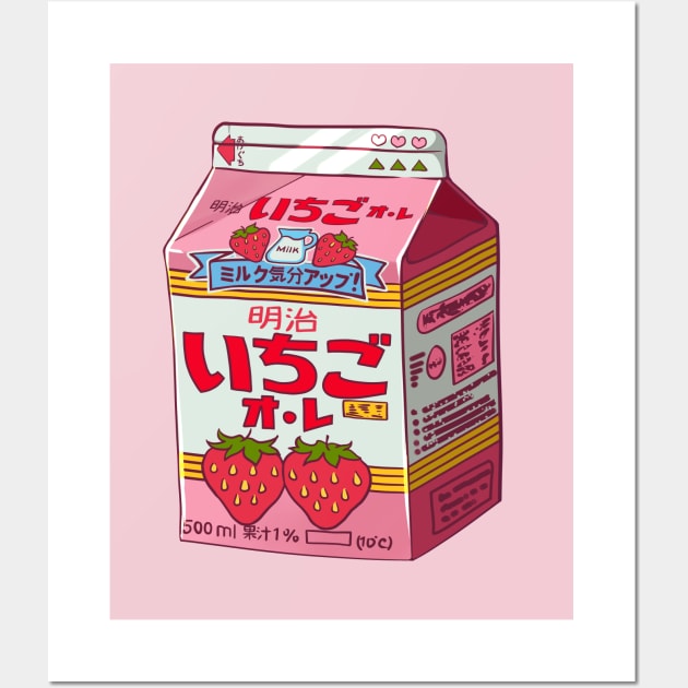 Strawberry milk print Wall Art by AnGo